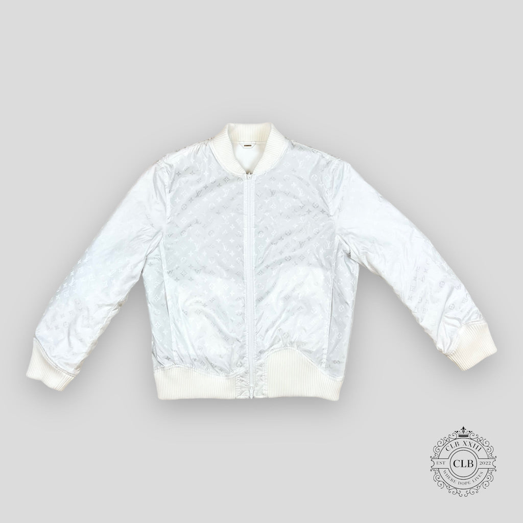 Louis Vuitton Reversible Bull Leather & Nylon Mix Bomber Jacket unisex men's 50
