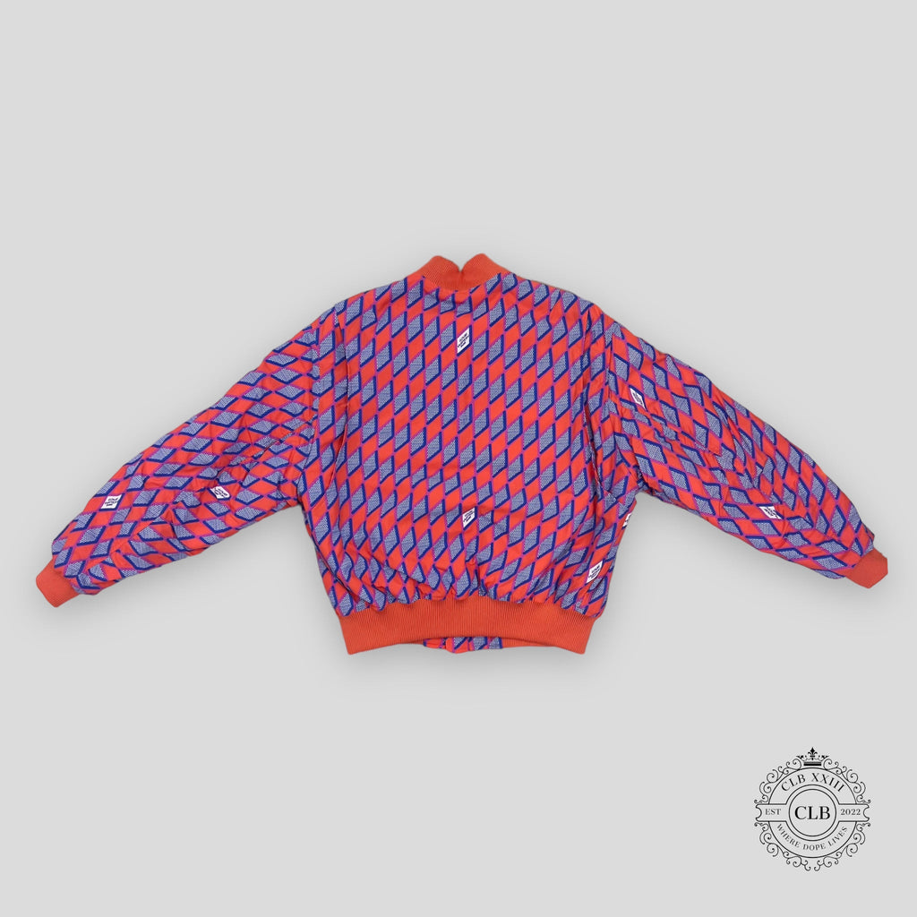 Louis Vuitton Diamond Damier Bomber Jacket 52 blue orange unisex men's