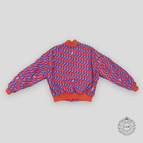 Louis Vuitton Diamond Damier Bomber Jacket 52 blue orange unisex men's