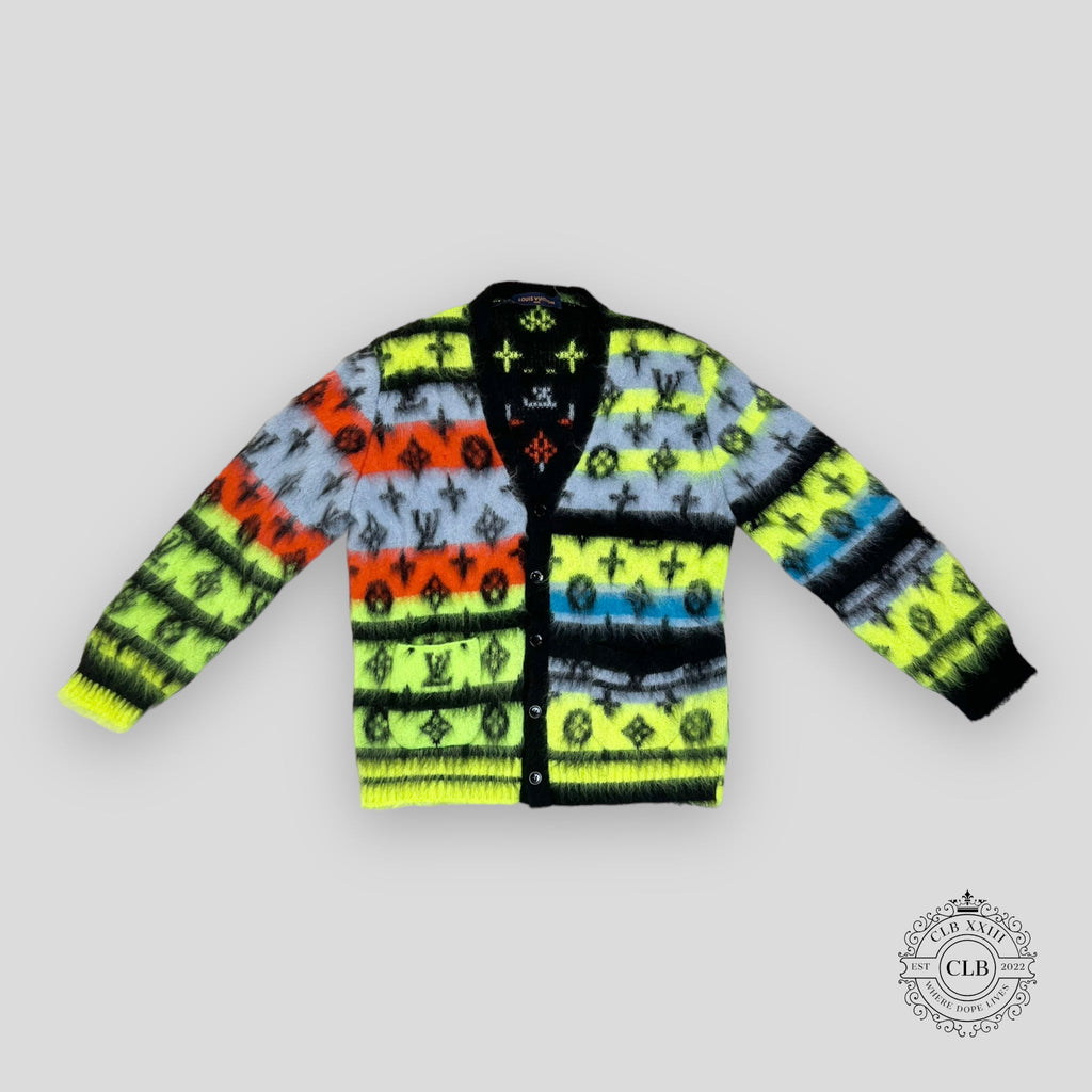 LOUIS VUITTON MONOGRAM MOHAIR CARDIGAN - MULTICOLOR unisex men's L XL