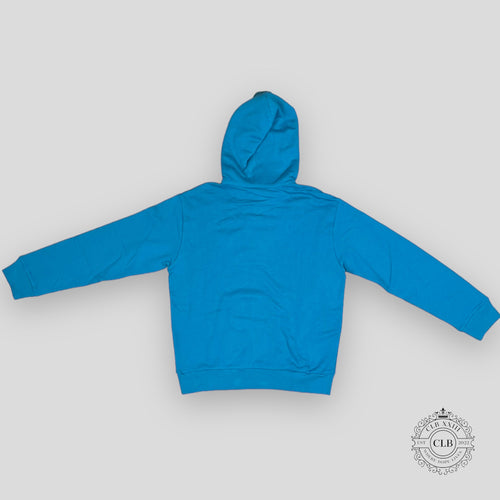 LOUIS VUITTON EMBROIDERED SIGNATURE COTTON HOODIE - PIGEON BLUE L XL men's