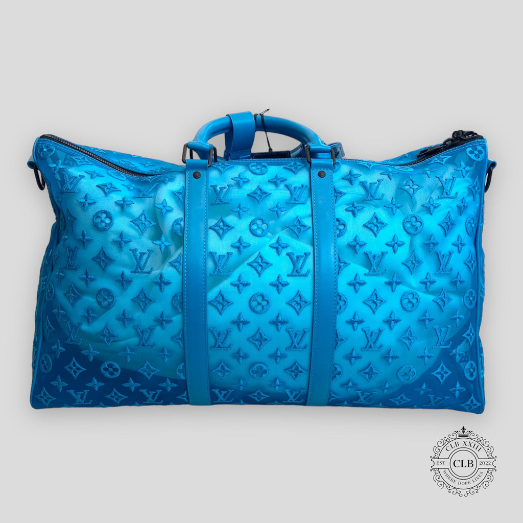 Louis Vuitton Mesh Keepall Bandouliere 50 in Blue unisex bag duffel luggage