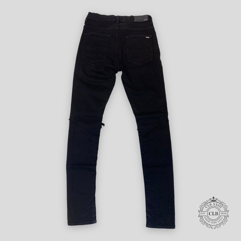 Amiri MX1 Black Bandana Patch Jeans in Black men's unisex Italy