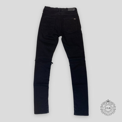 Amiri MX1 Black Bandana Patch Jeans in Black men's unisex Italy