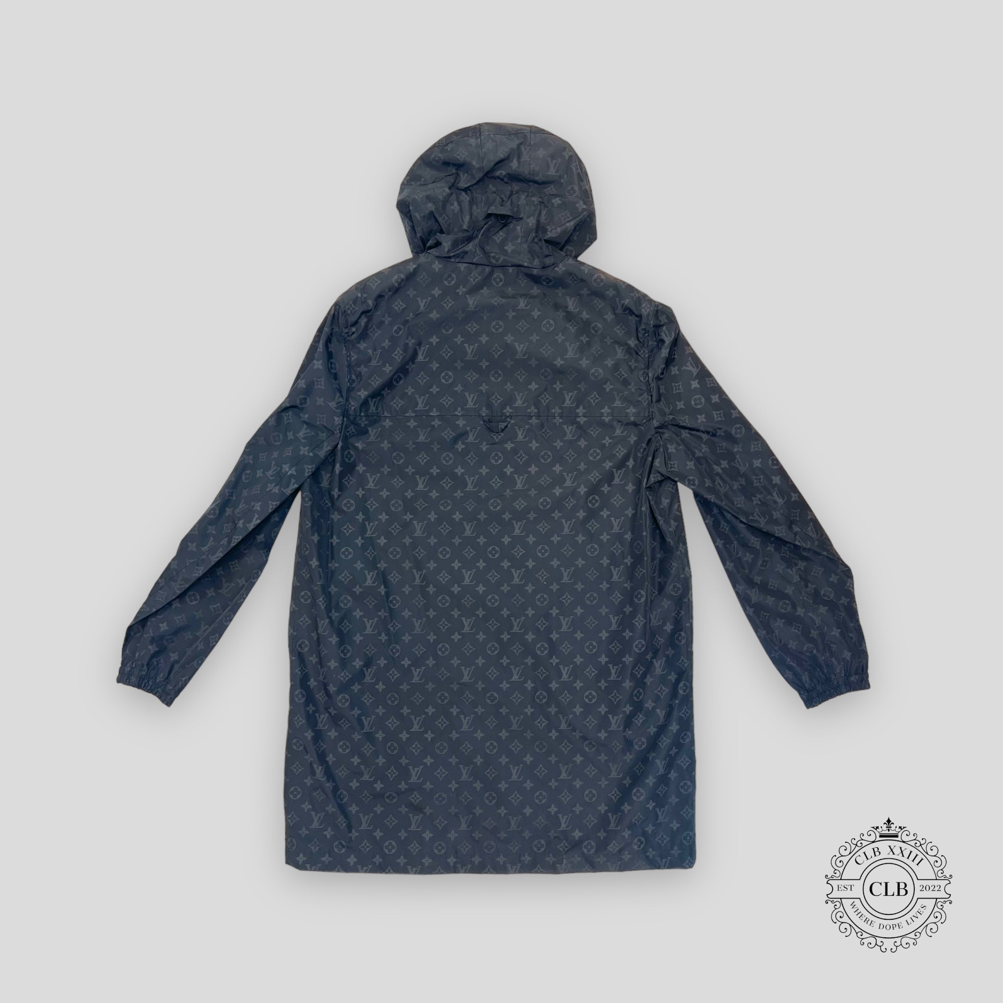LOUIS VUITTON MIDLENGTH MONOGRAM NYLON WINDBREAKER - BLACK 52 LV