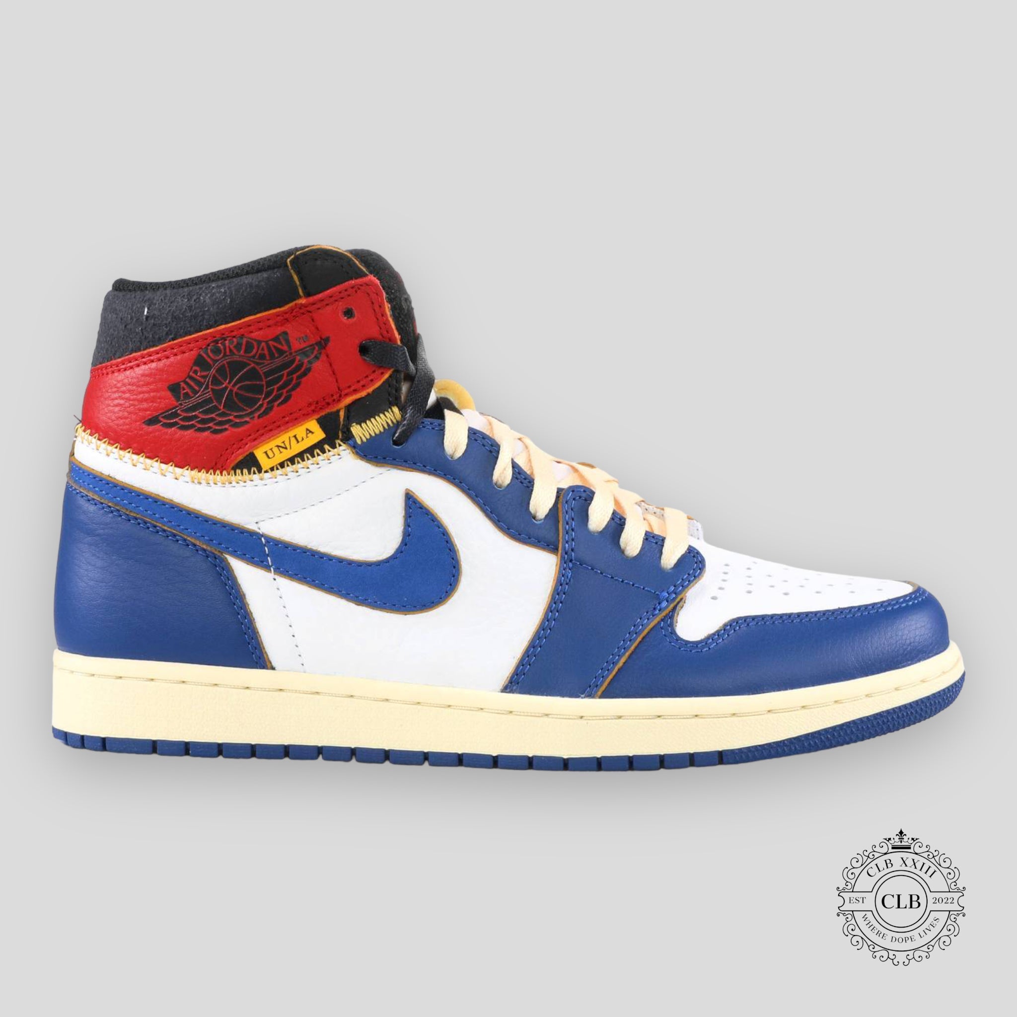 Air Jordan 1 Retro High Top OG x Union LA Storm Blue men's unisex 8 10