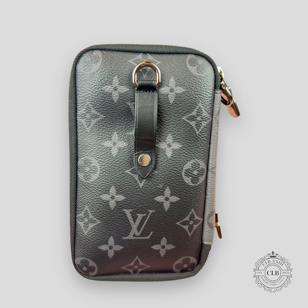 Louis Vuitton Monogram Double Phone Pouch carry case blue