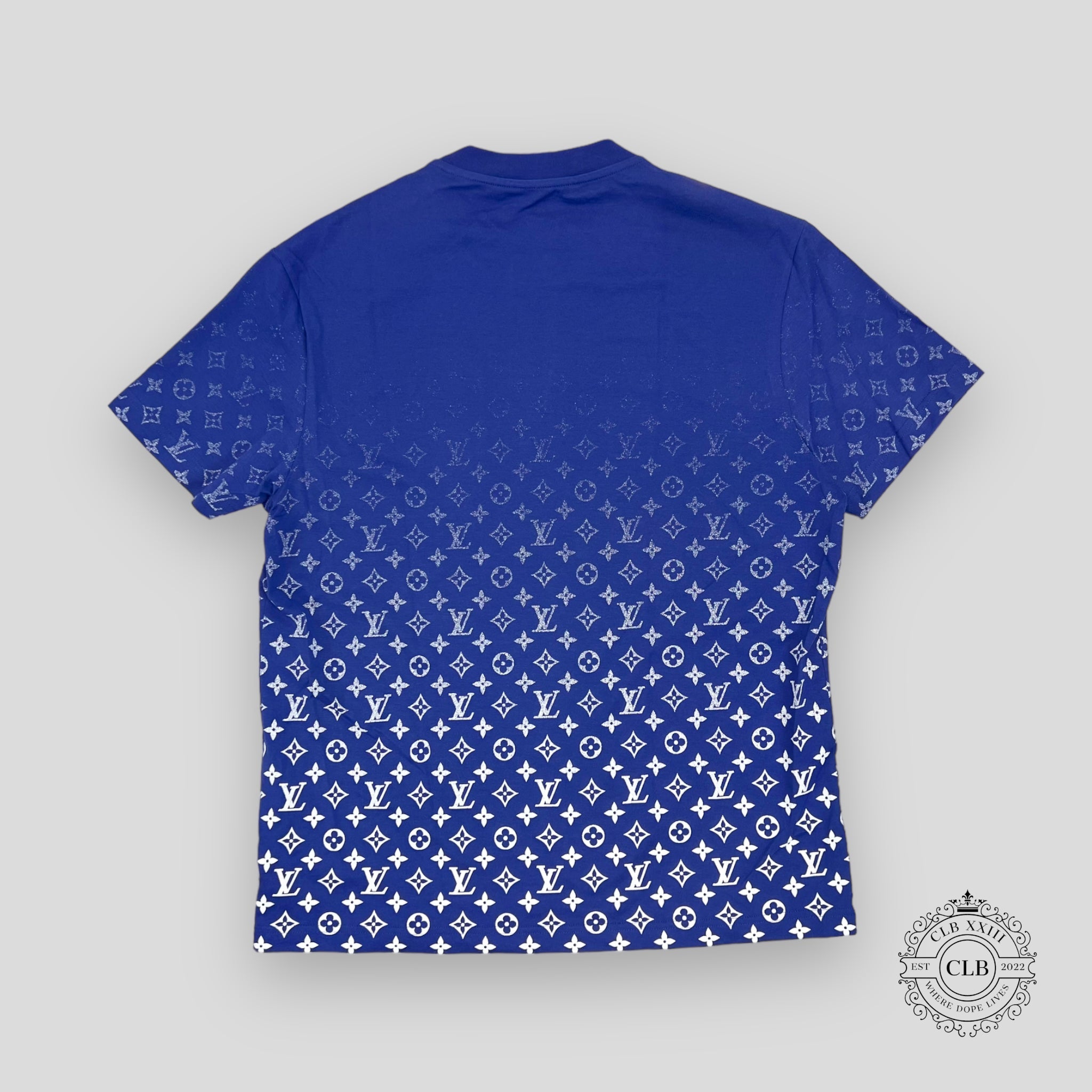 LOUIS VUITTON MONOGRAM DEGRADE T-SHIRT - BLUE/WHITE L XL men's unisex