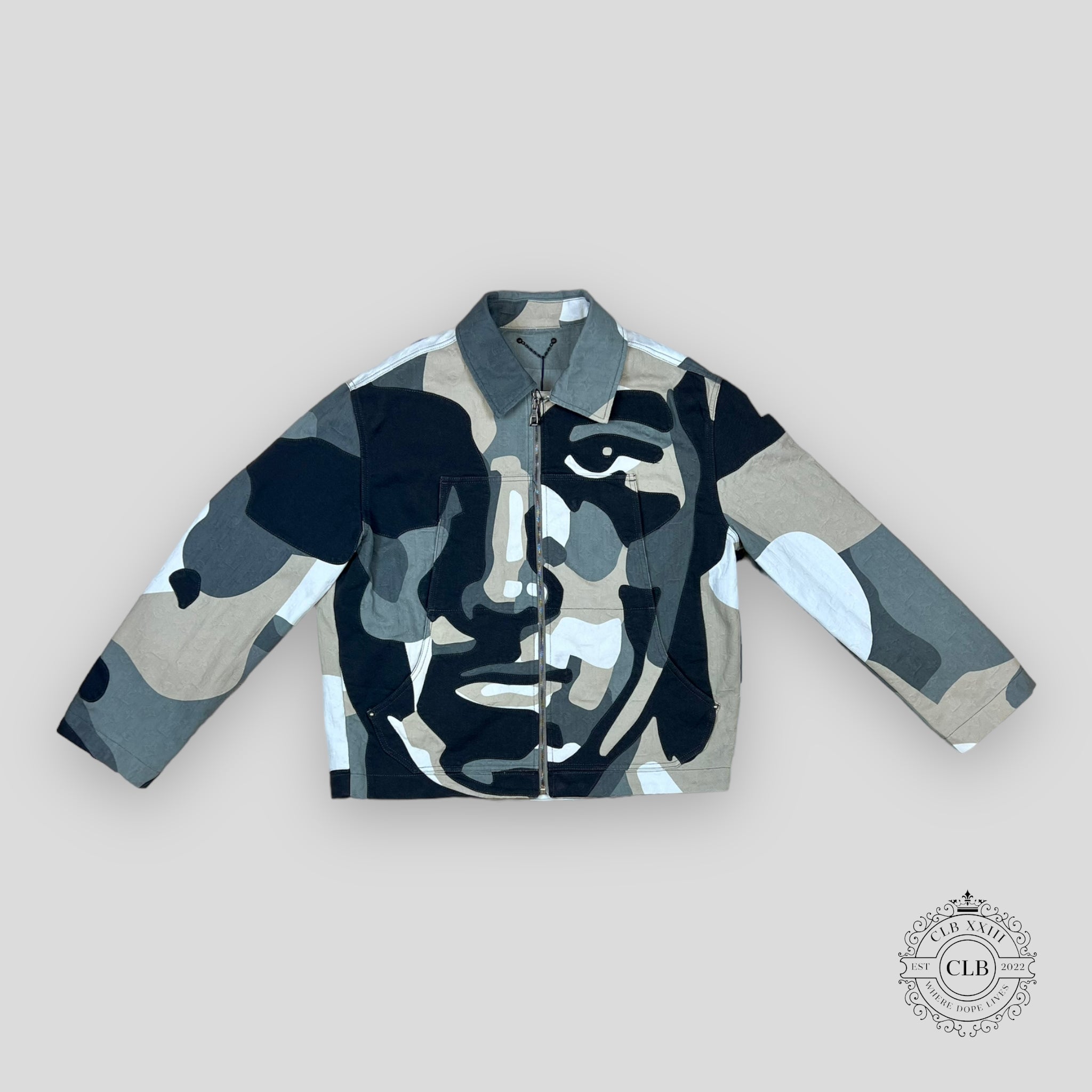 Louis Vuitton Patchwork Portrait Denim Jacket 52 men's camo
