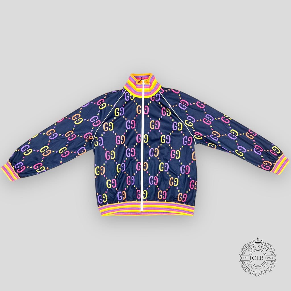 Gucci GG Jacquard Track Jacket in Blue/Multicolor unisex L XL XXL mens