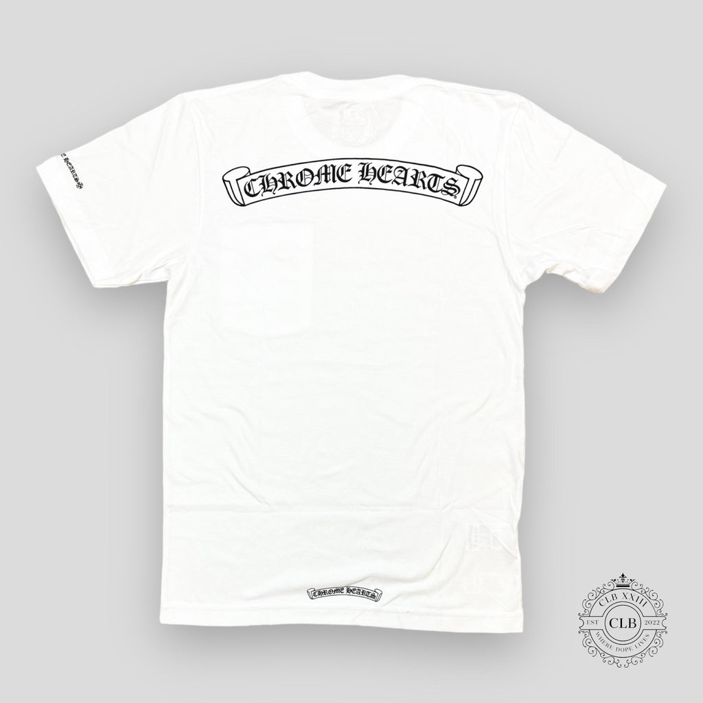 CHROME HEARTS SCROLL LOGO POCKET T-SHIRT - WHITE unisex men's Medium