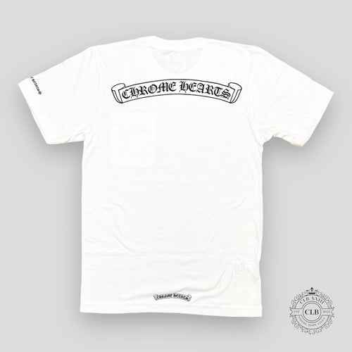CHROME HEARTS SCROLL LOGO POCKET T-SHIRT - WHITE unisex men's Medium