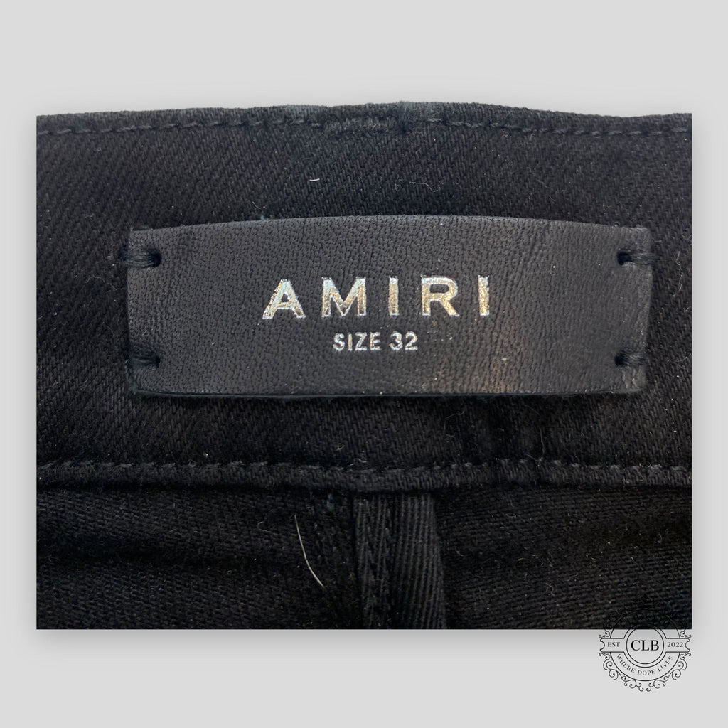 Amiri MX1 Black Bandana Patch Jeans in Black men's unisex Italy