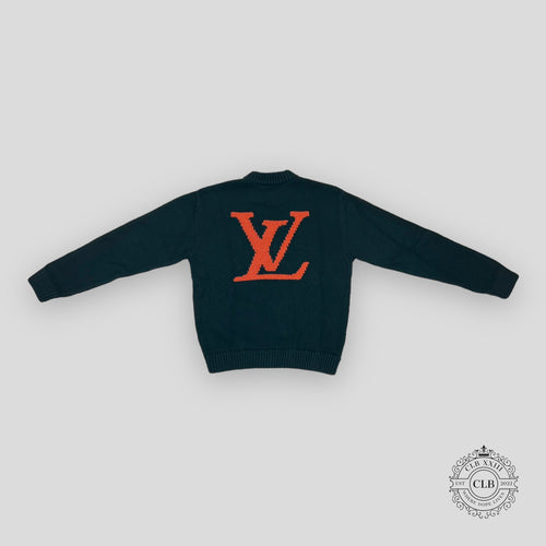 LOUIS VUITTON HANDKNIT CREWNECK SWEATER - GREEN pullover wool cashmere L XL