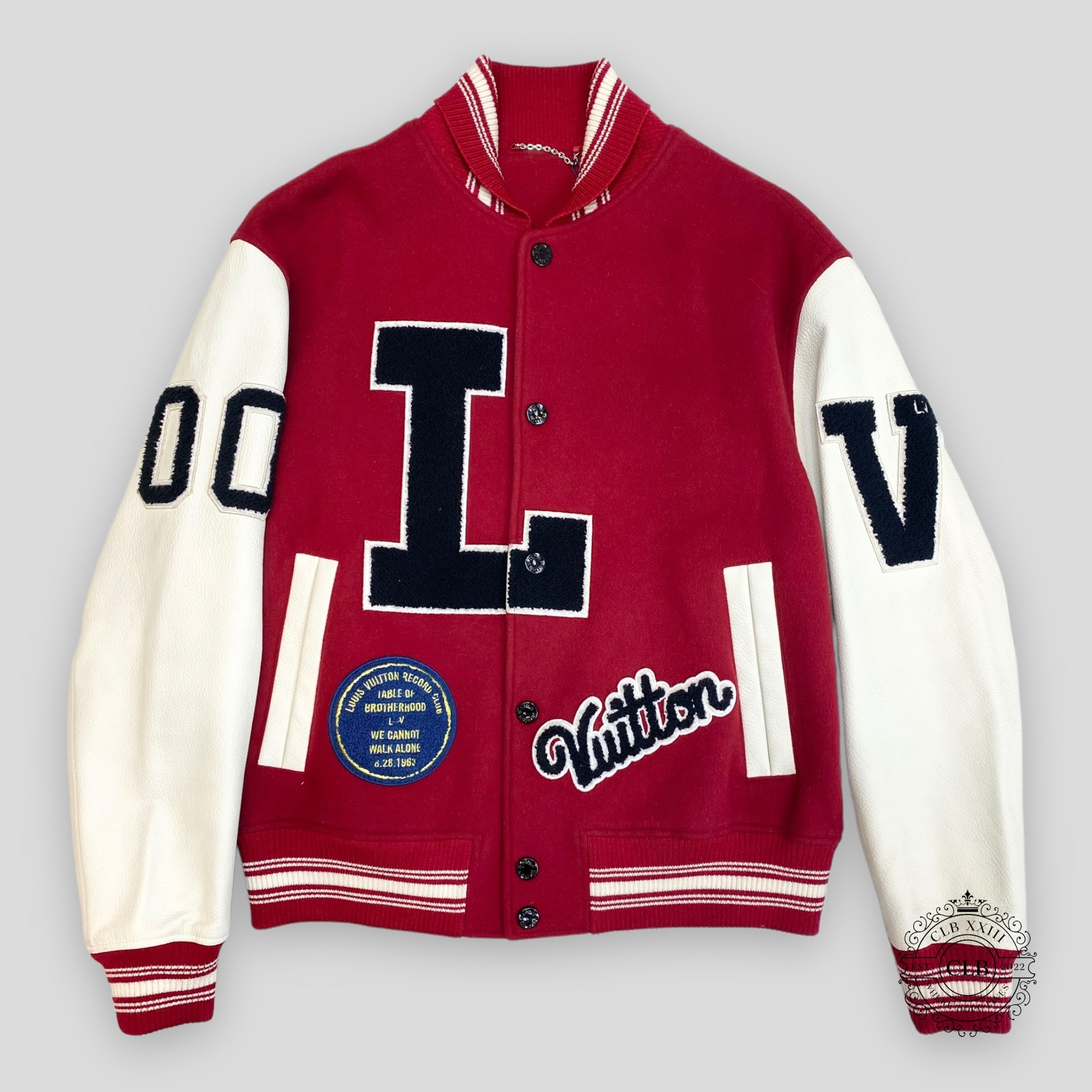 Louis Vuitton MLK Dreaming Varsity Jacket in Red LV Men's unisex 48 52 leather