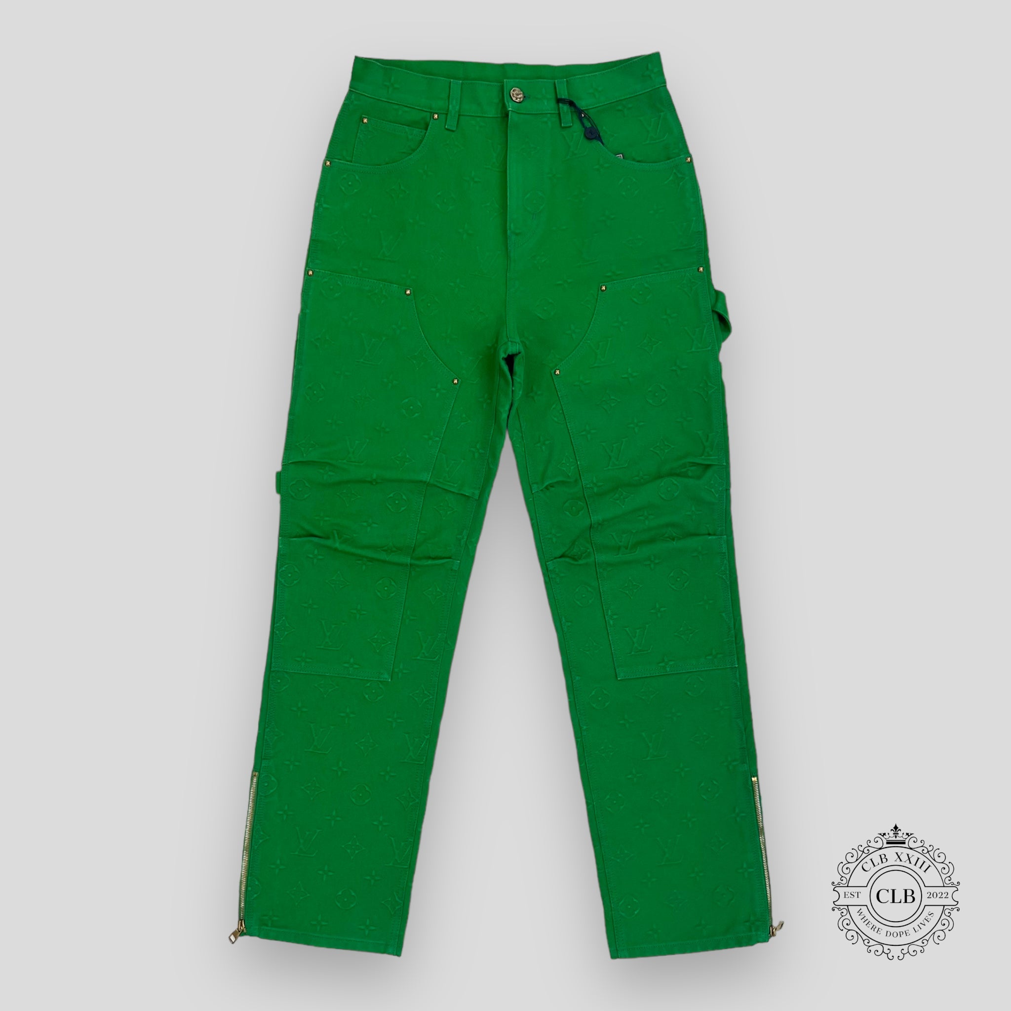 Louis Vuitton Monogram Workwear Carpenter Pants in Green pants 30 men's