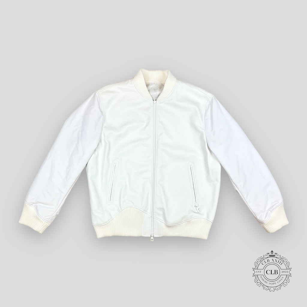 Louis Vuitton Reversible Bull Leather & Nylon Mix Bomber Jacket unisex men's 50