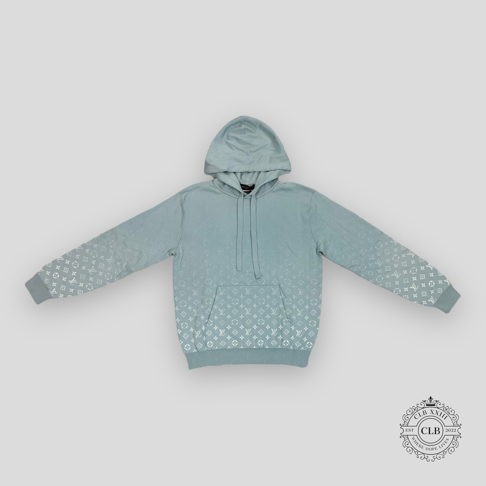 Louis Vuitton Gradient Knit Hoodie in Blue men's unisex pullover L XL XXL