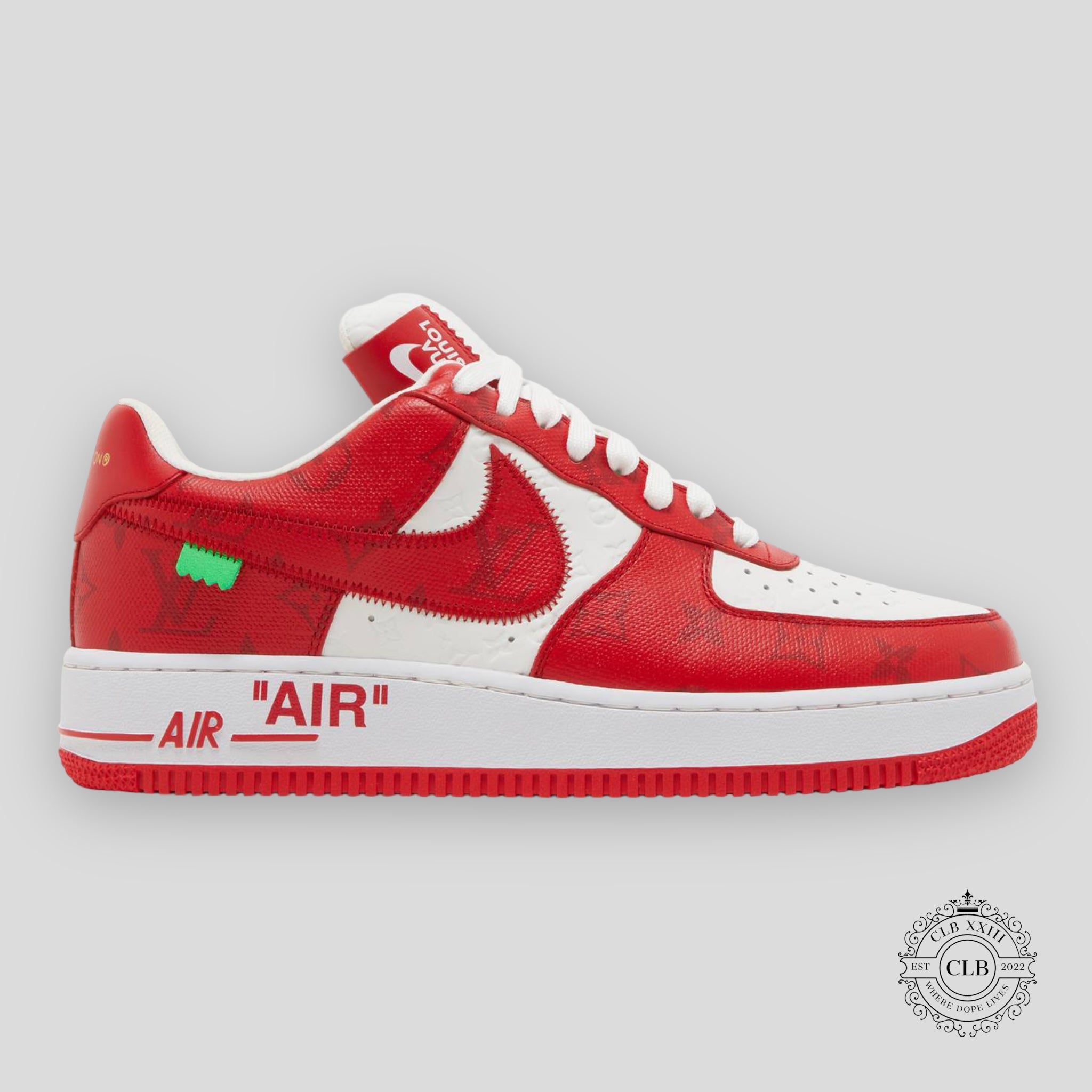 Nike Air Force 1 Low X Louis Vuitton in Red men's shoes unisex sneakers 7.5