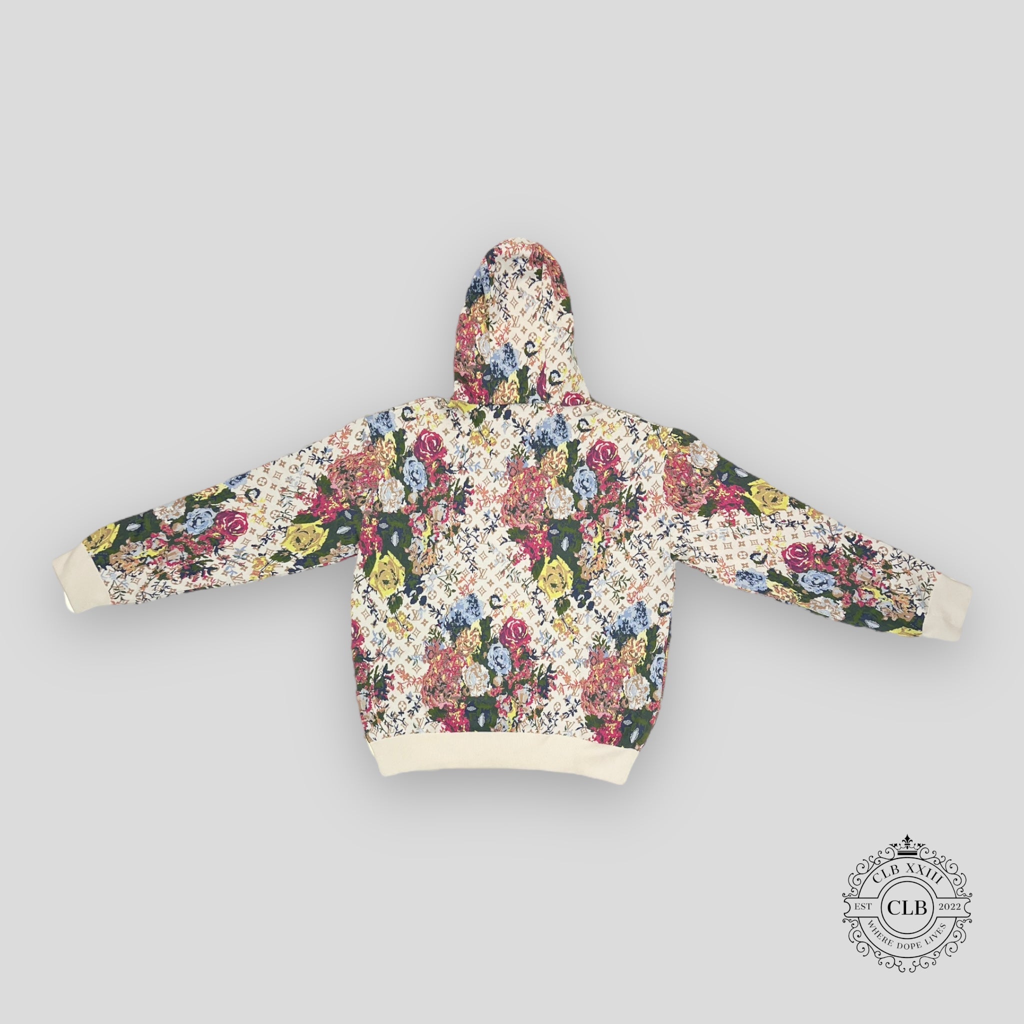 LOUIS VUITTON FLOWER GRAPHIC HOODIE - MULTICOLOR L XXL men's sweatshirt
