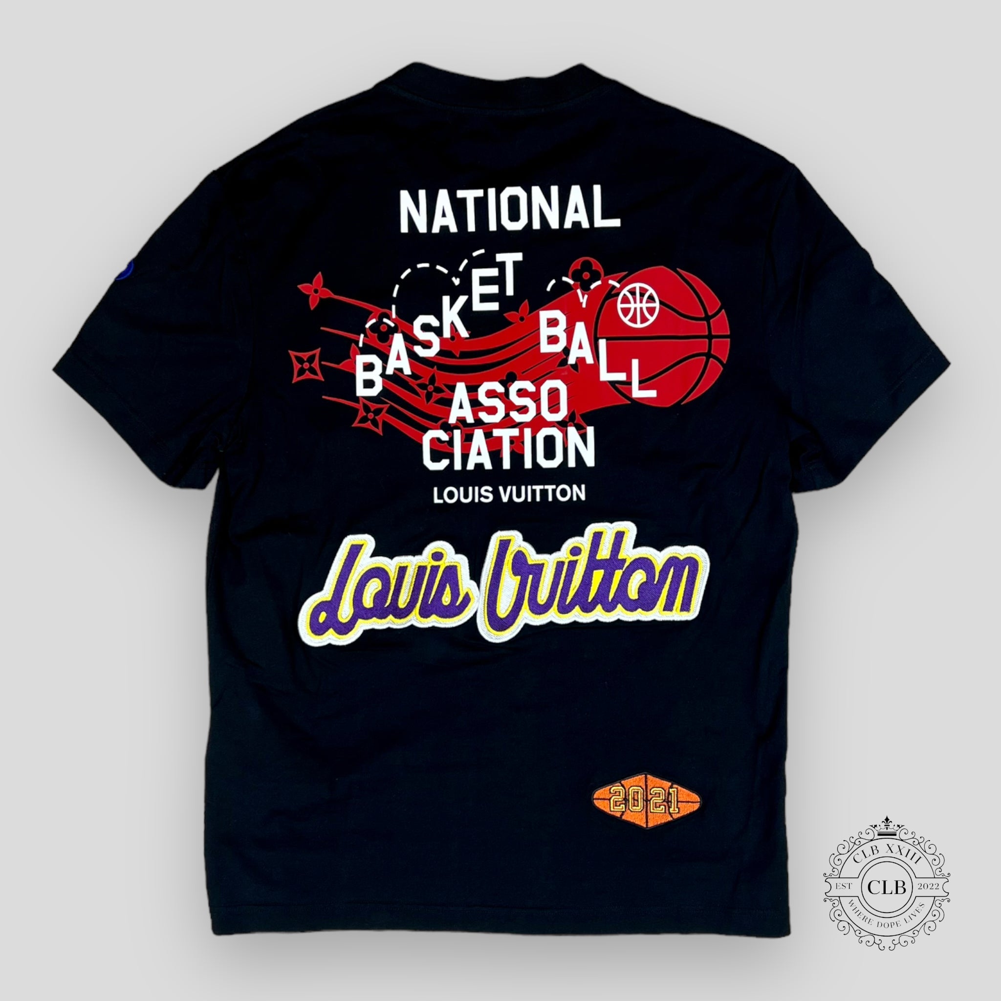 Louis Vuitton X NBA Multi Logo Tee in Black men's LV shirt basketball Large