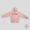 Celine Homme Logo Hoodie in Pink men's unisex pullover sweatshirt
