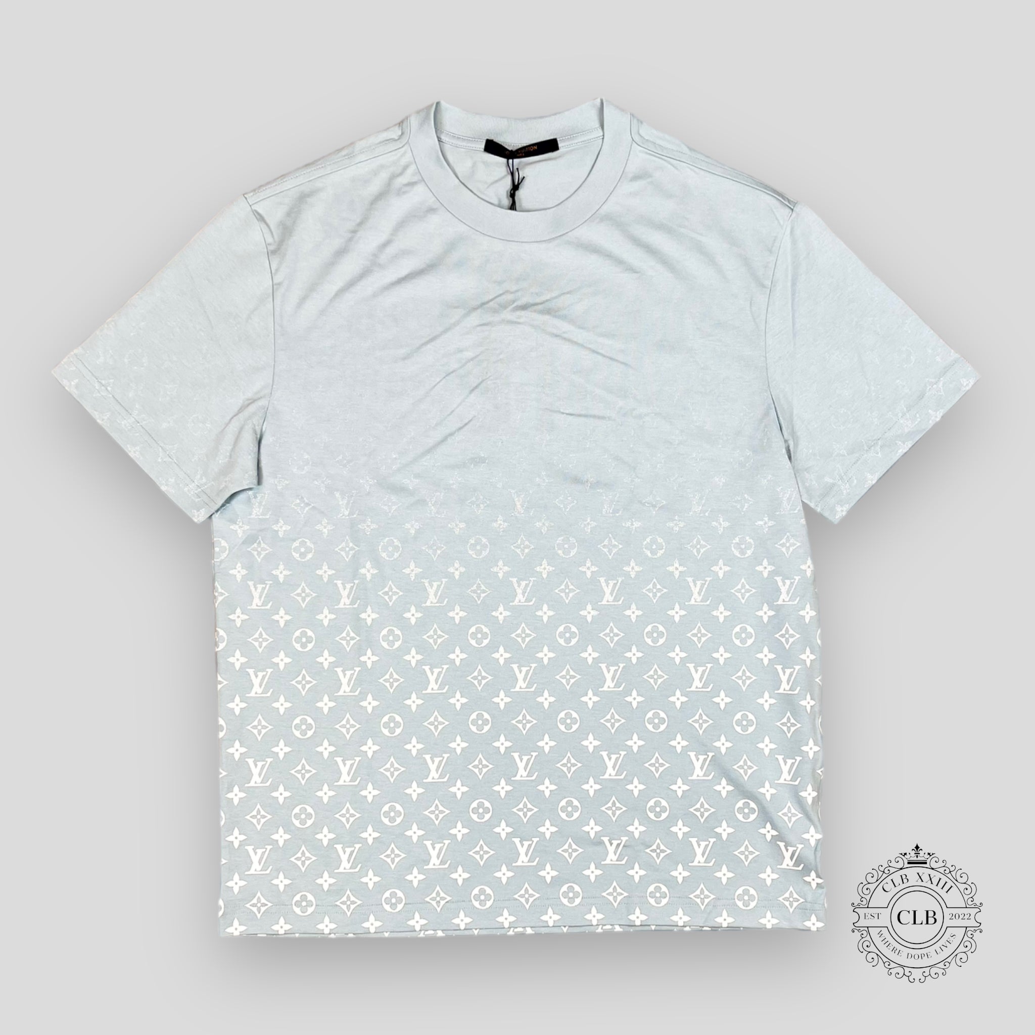 Louis Vuitton Gradient Monogram T-Shirt in Light Blue men's XL tee