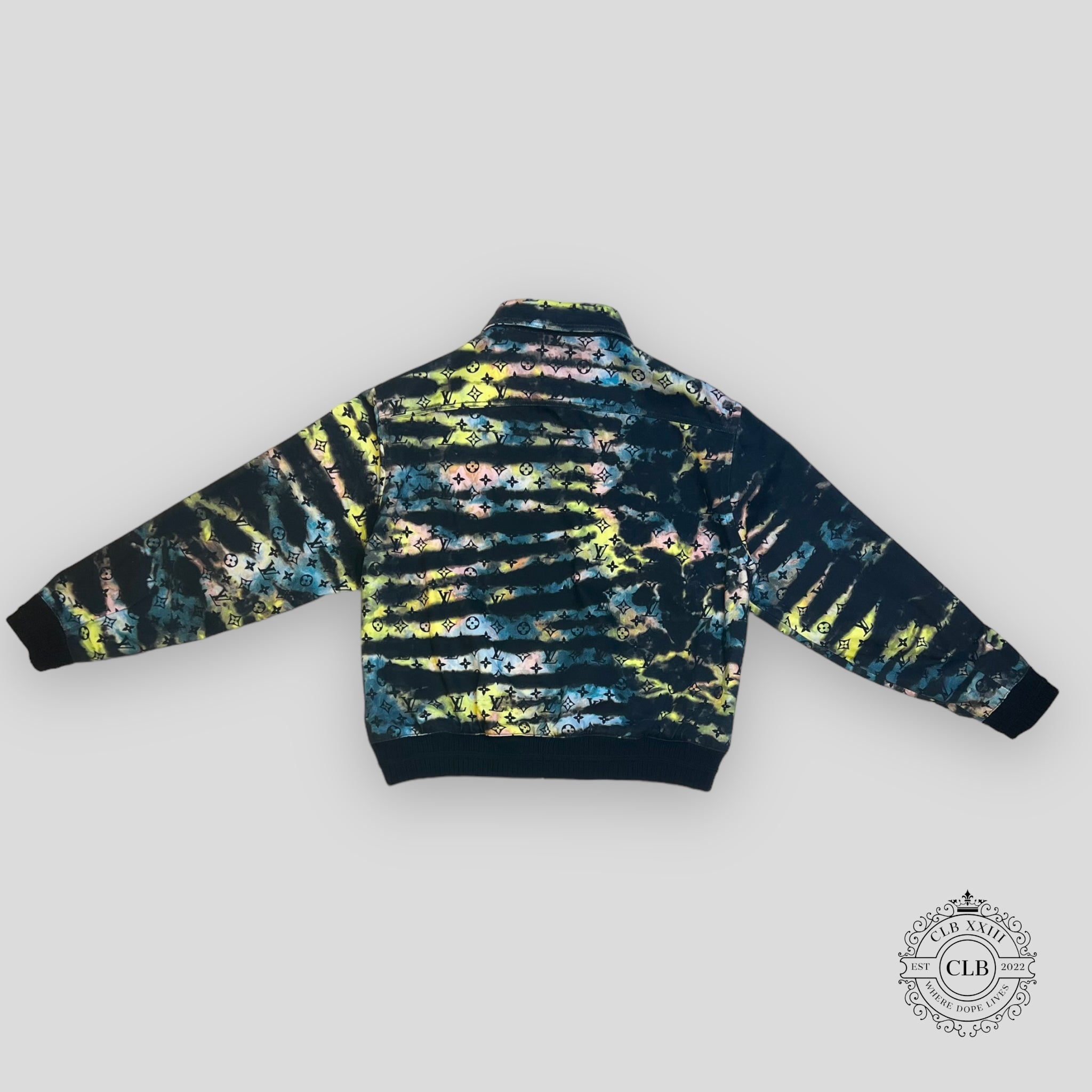 LOUIS VUITTON MONOGRAM TIE-DYE UPCYCLED DENIM BLOUSON XL jacket men's