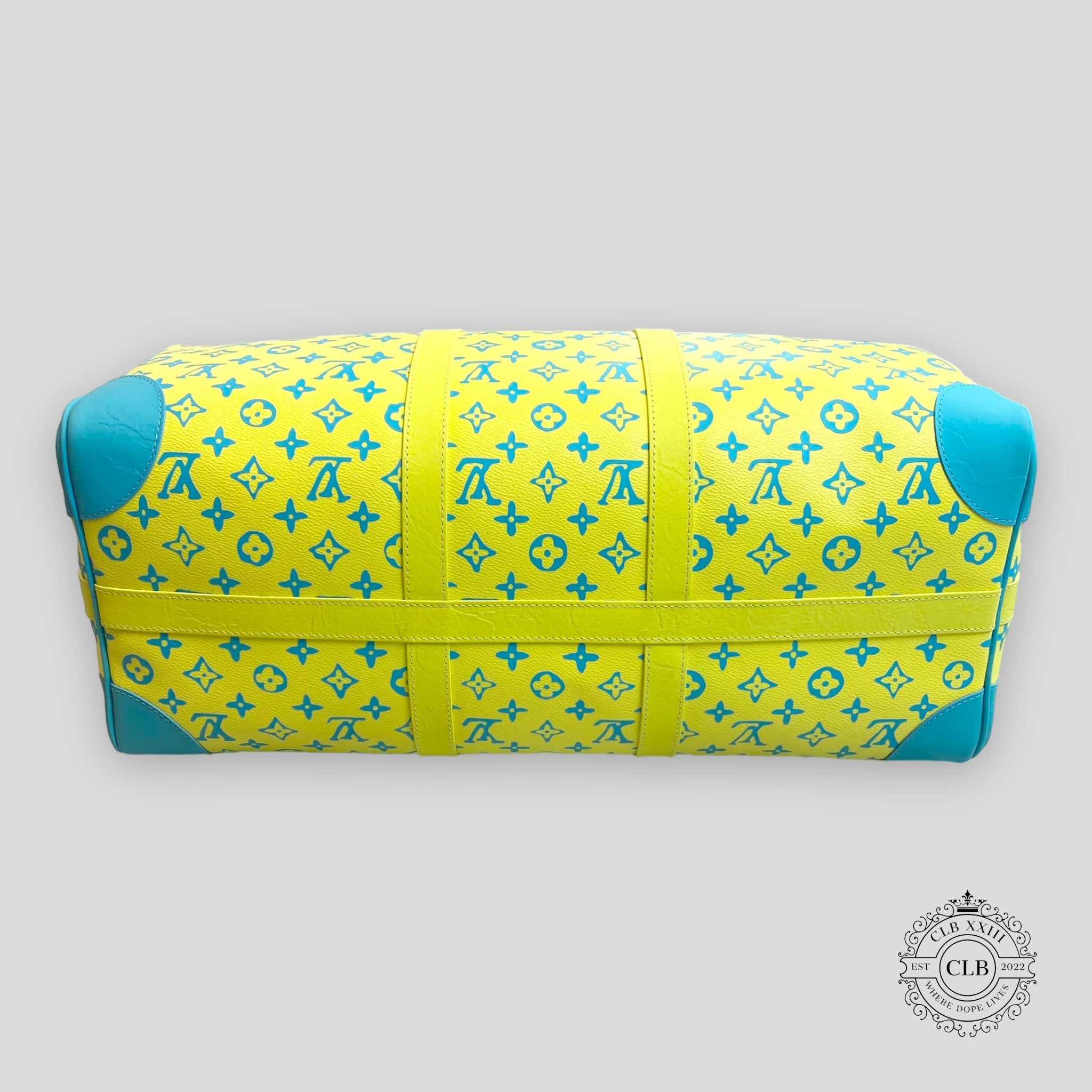 Louis Vuitton Lime Green Monogram Keepall Bandouliere 50 New luggage duffel bag lock key
