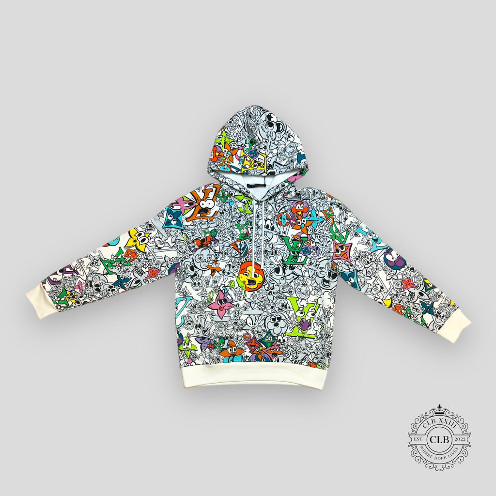 Louis Vuitton Monogram Comics Hoodie in White/Multicolor Men's XXL pullover