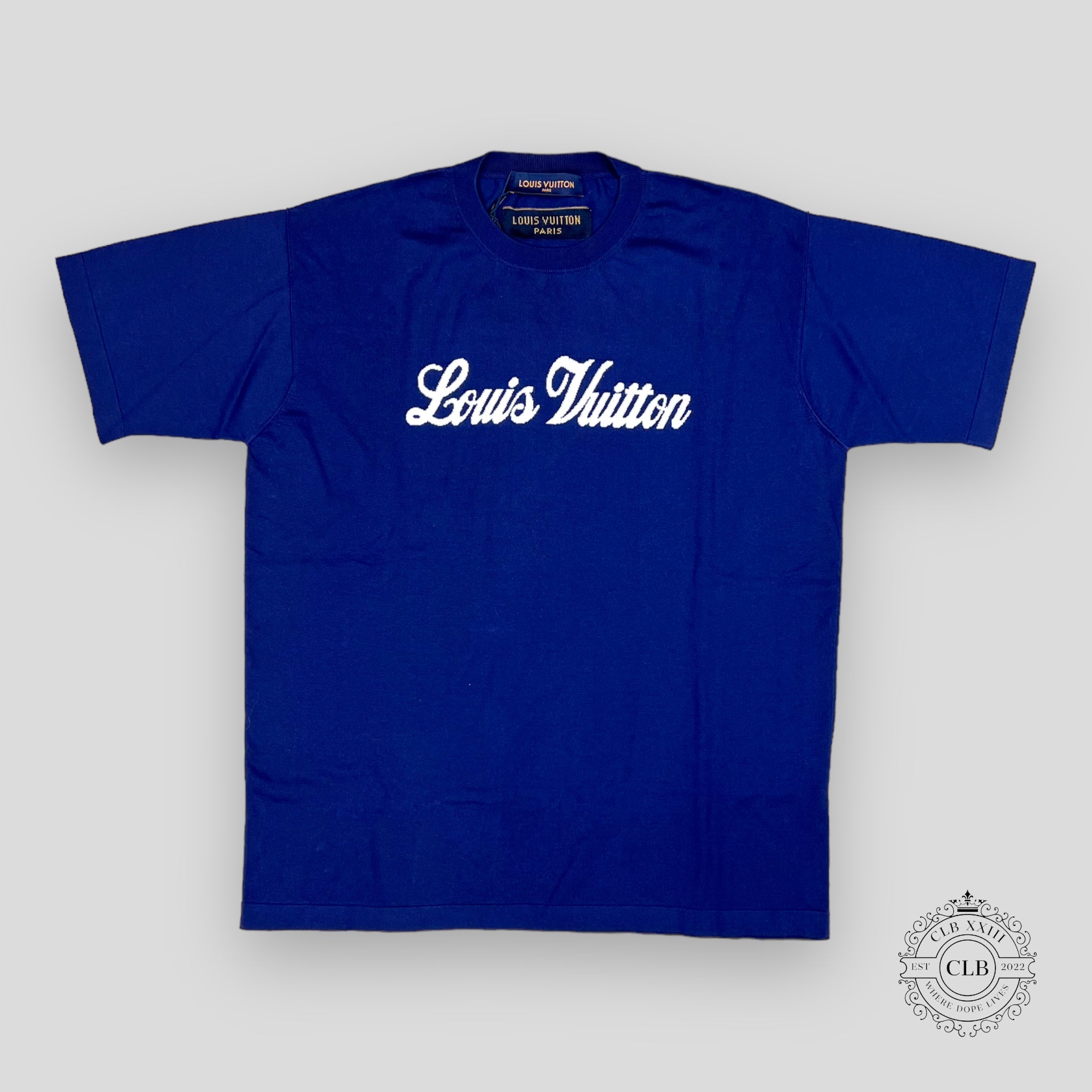 Louis Vuitton Short-Sleeved Graphic Crewneck in Indigo L XL