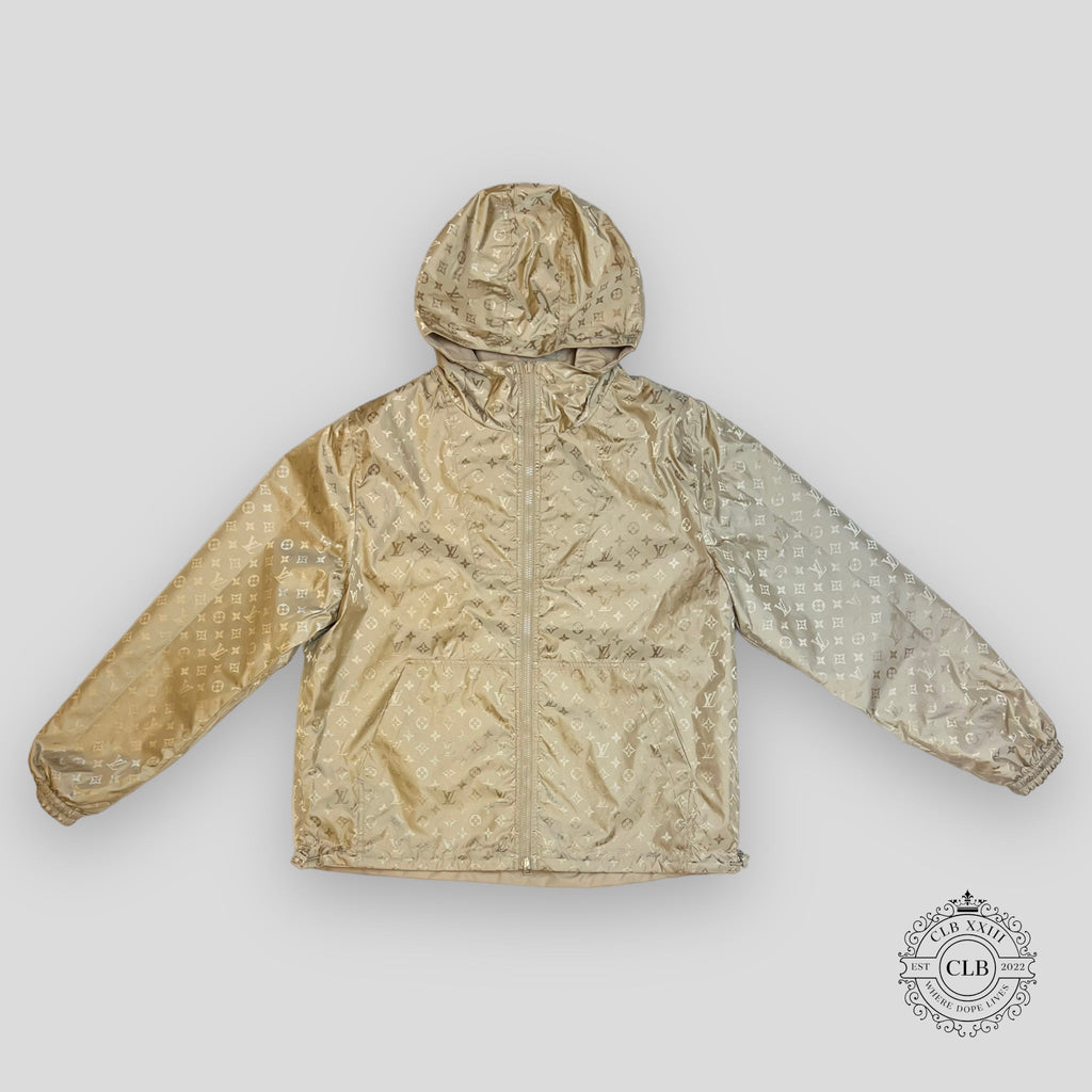 Louis Vuitton Monogram Reversible Nylon Windbreaker in Beige 50 unisex jacket