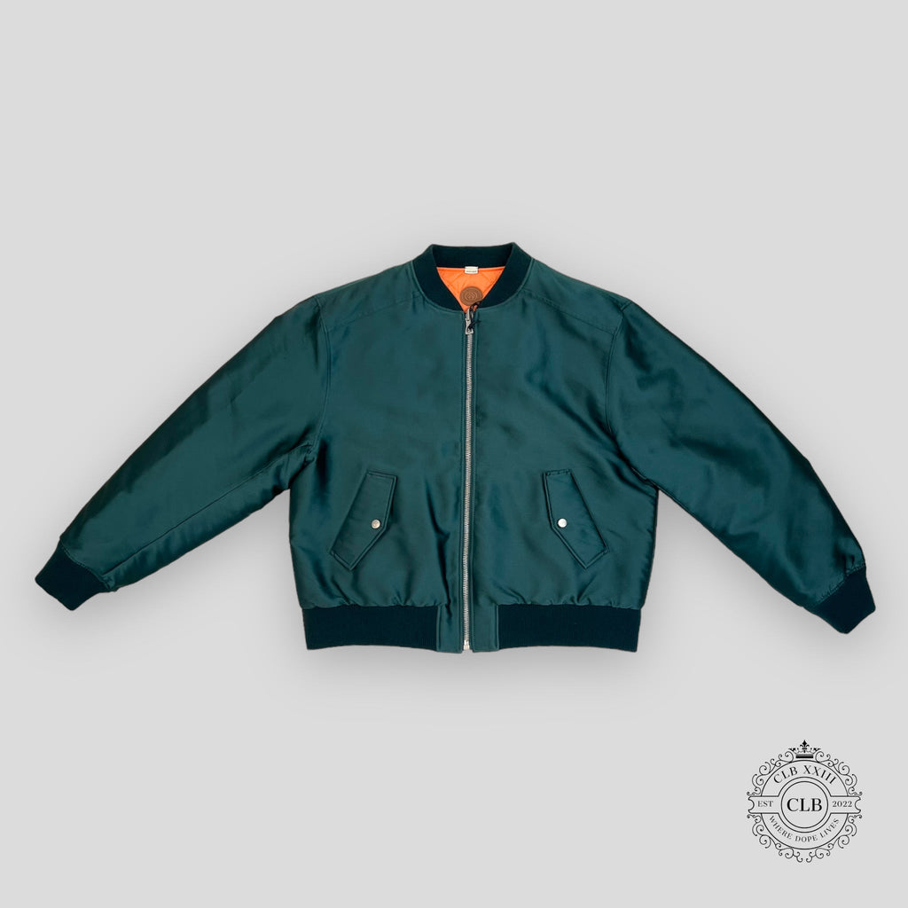 GUCCI REVERSIBLE QUILTED SATIN BOMBER - GREEN men's unisex jacket silk