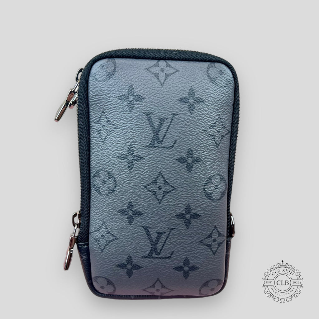 Louis Vuitton Monogram Double Phone Pouch carry case blue