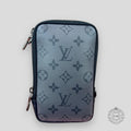 Louis Vuitton Monogram Double Phone Pouch carry case blue