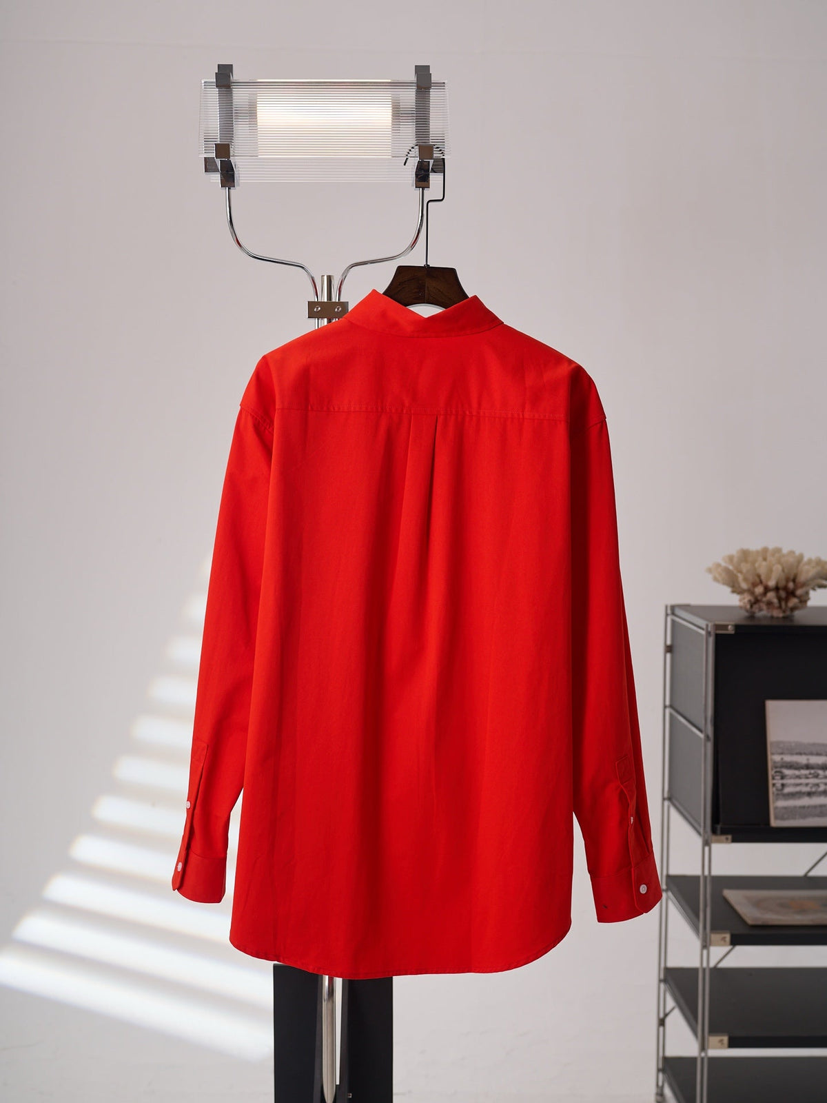 Loewe Anagram Two-Tone Embroidered Long-Sleeve Shirt Men's Unisex Red