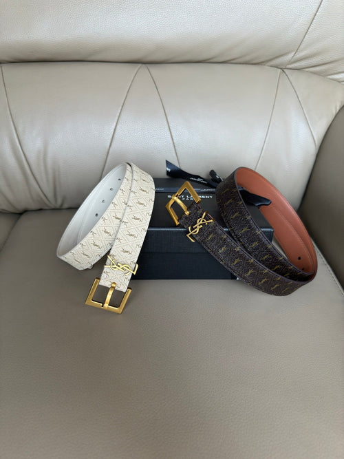 YSL Ladies Belt Brown or White