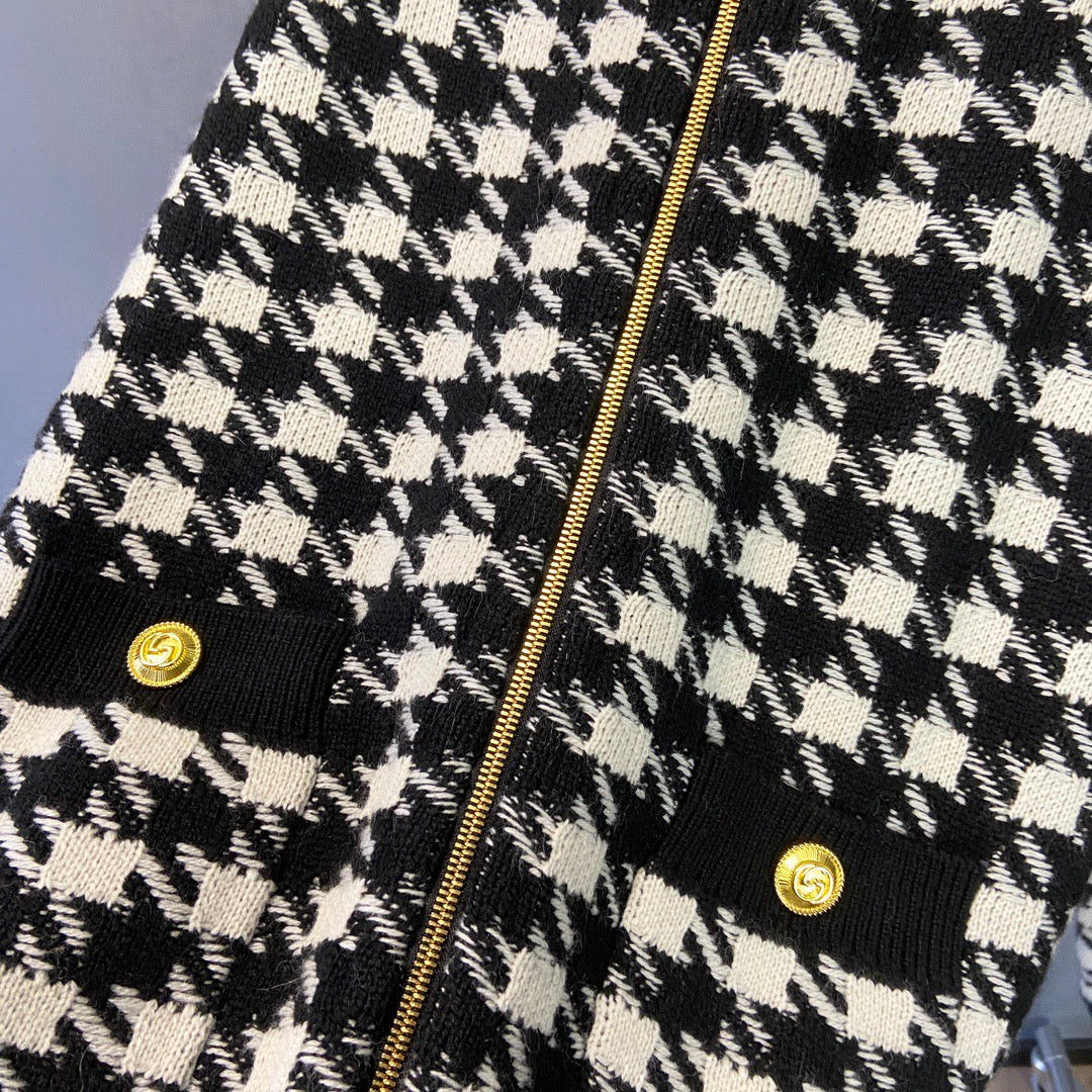 Gucci Houndstooth Bomber Jacket Unisex Sweater
