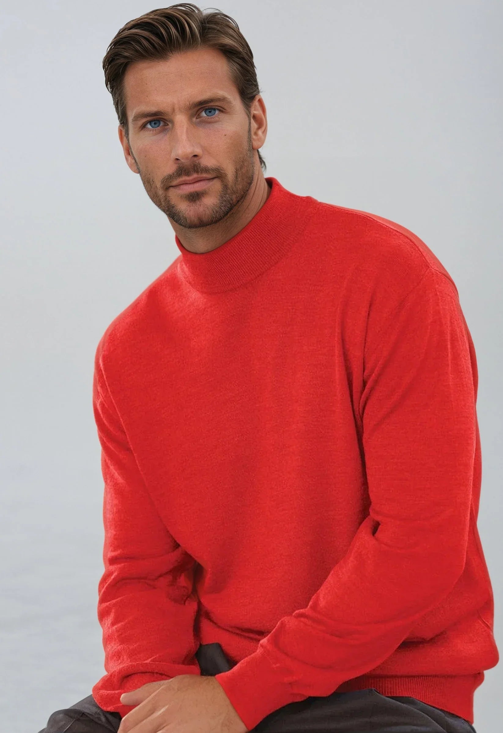 Mock Neck Sweater All Colors Merino wool Acrylic Italy Gionfriddo Men's