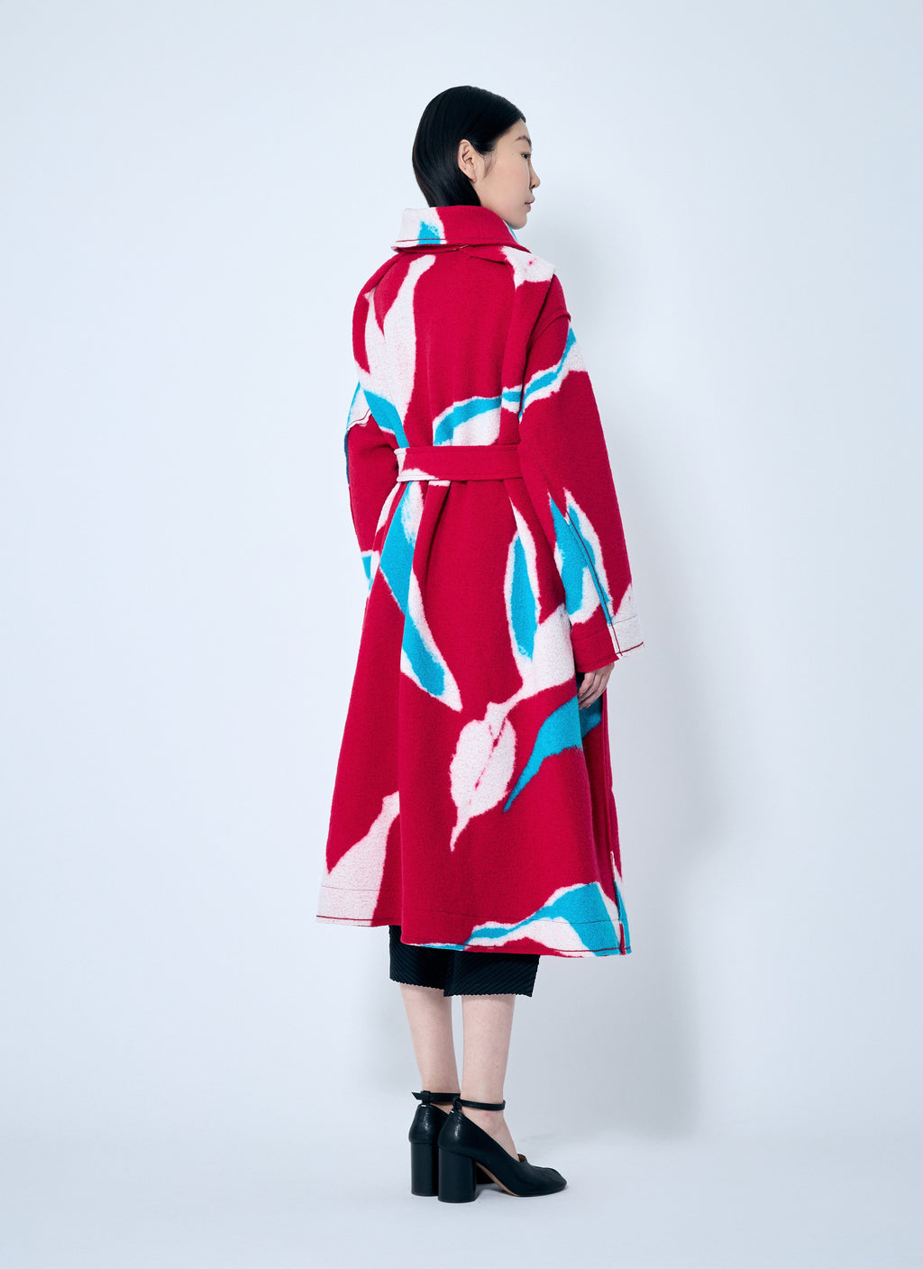 Issey Miyake ladies Vigor Long Coat jacket trench red blue
