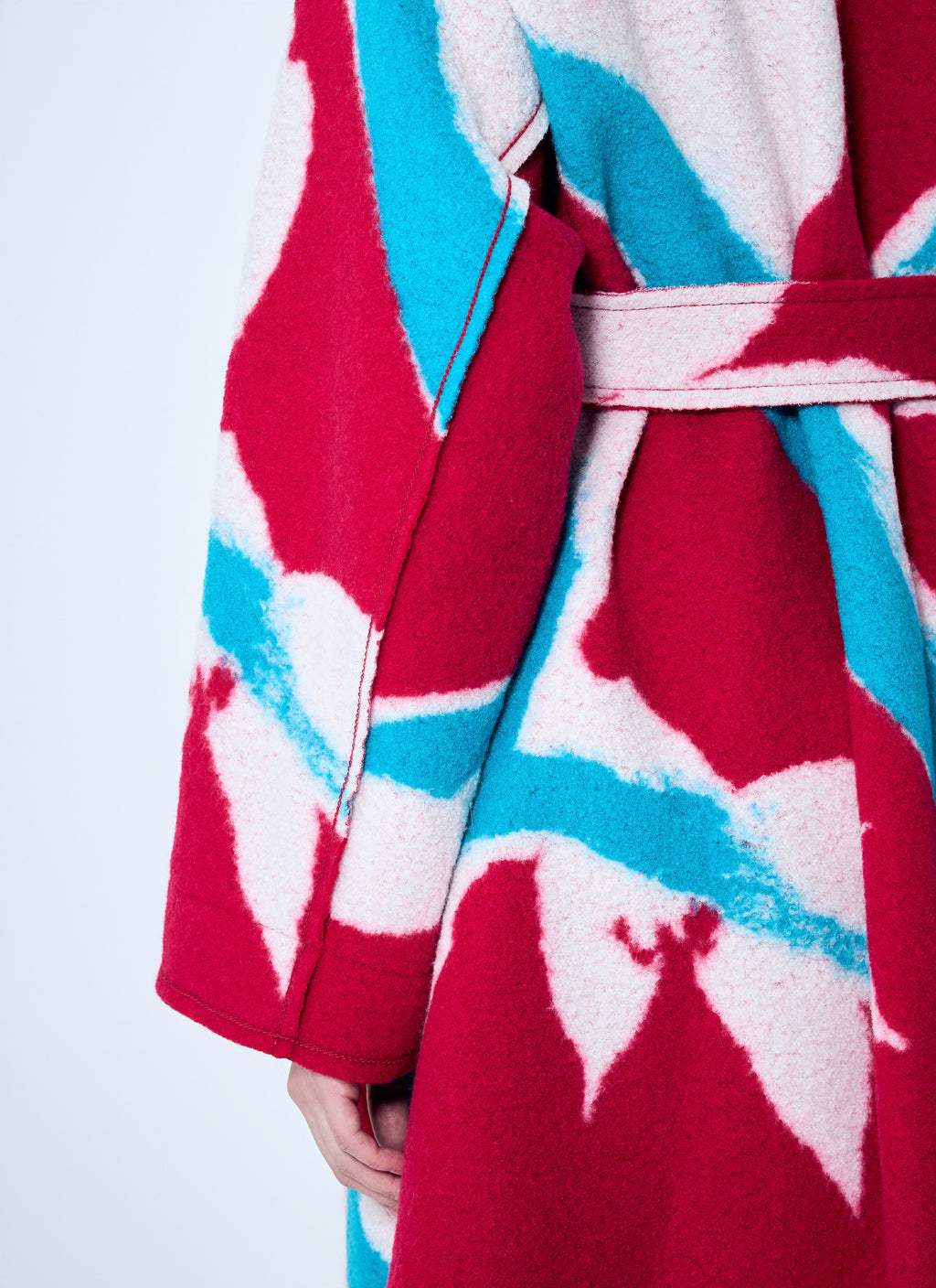Issey Miyake ladies Vigor Long Coat jacket trench red blue