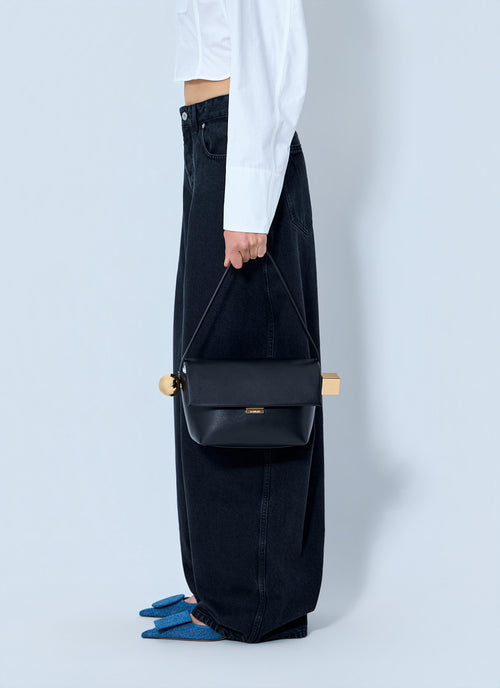 Jacquemus Ladies Le Rond Carré Handbag Purse Italy leather black