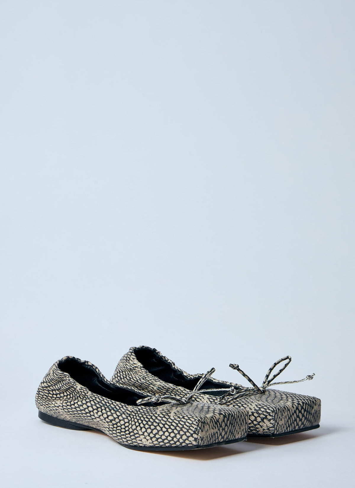 Jacquemus Ladies Les Ballerines Flats leather shoes square toe snake