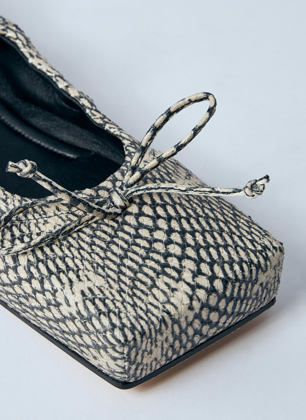 Jacquemus Ladies Les Ballerines Flats leather shoes square toe snake