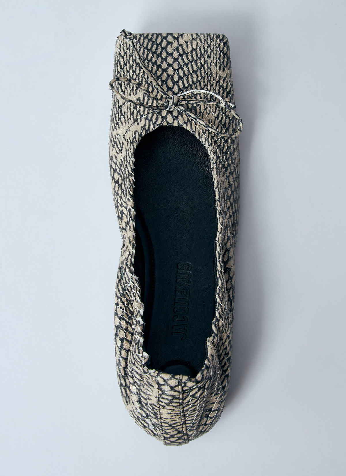 Jacquemus Ladies Les Ballerines Flats leather shoes square toe snake