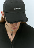 Jacquemus Men's La Casquette Artichaut Baseball Cap hat black with chin strap