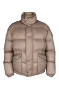 Alexander Mcqueen Men's Jacket quilted puffer coat beige logo on collar coat