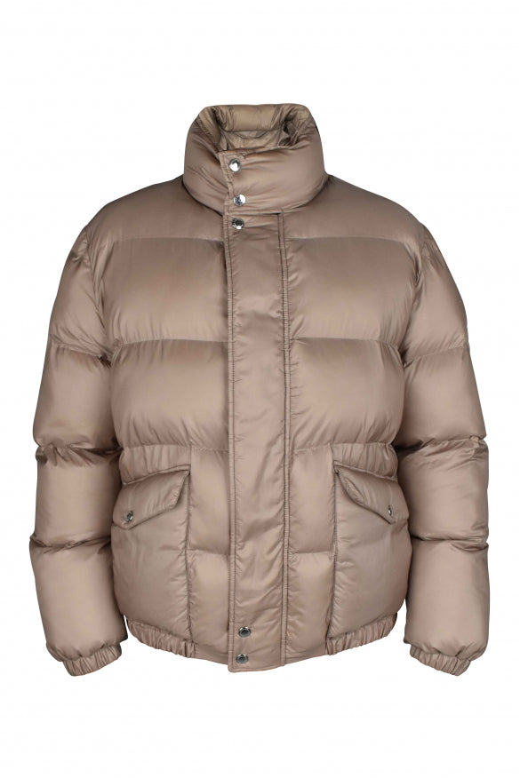Alexander Mcqueen Men's Jacket quilted puffer coat beige logo on collar coat