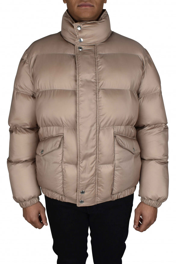 Alexander Mcqueen Men's Jacket quilted puffer coat beige logo on collar coat