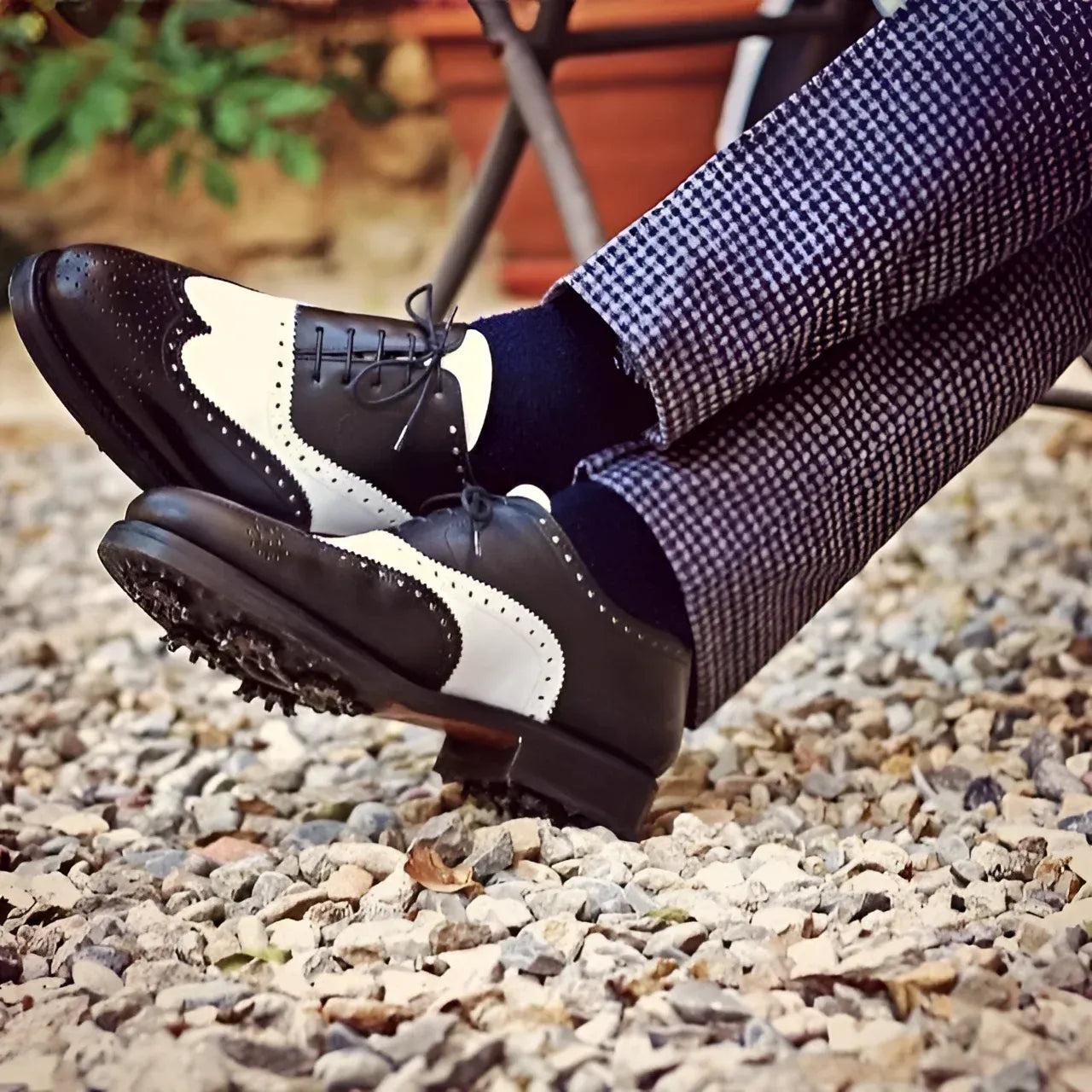 Jim Full Brogue Golf Shoes II men's saddle oxford